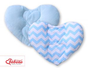 Double-sided Baby head support pillow- Chevron blue